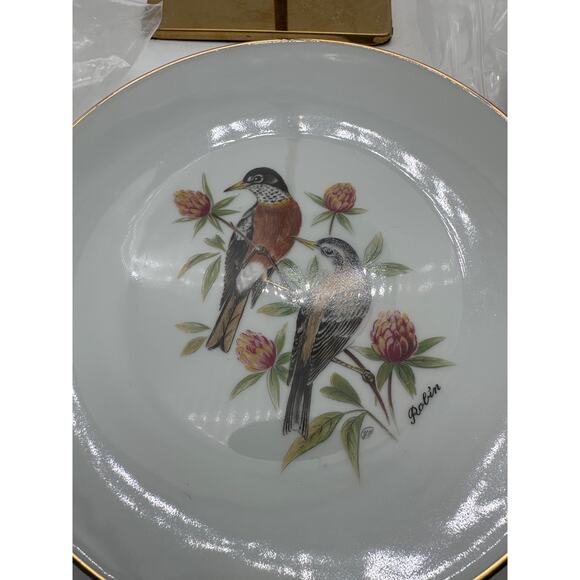Bareuther stamp Grannycore Bird decorative hanging plate Germany set three pack - Picture 4 of 16